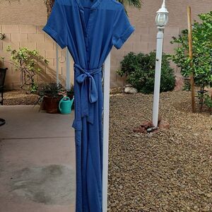 Stylish Dusty Blue Size Large Jumpsuit By Lexington Avenue